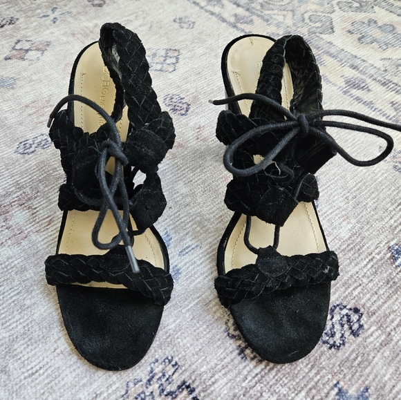 MOVING SALE BCBGeneration Lorette-X Black Suede Lace Up Sandals Size 8M - Picture 7 of 12